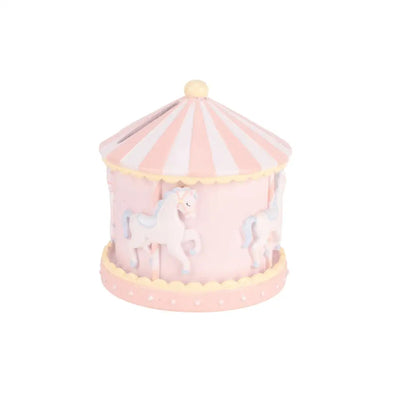 Hello Baby Carousel Money Box 11cm - Pink - Giftware