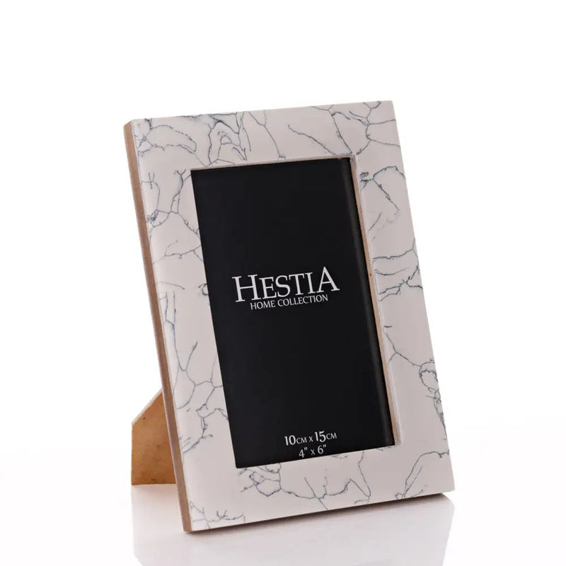 Hestia Black & White Stone Finish Photo Frame 4 X 6 -
