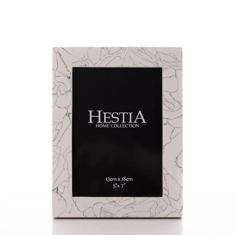 Hestia Black & White Stone Finish Photo Frame 5 X 7 -