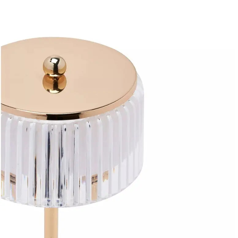 Hestia Crystal USB LED Touch Table Lamp with Gold Base &