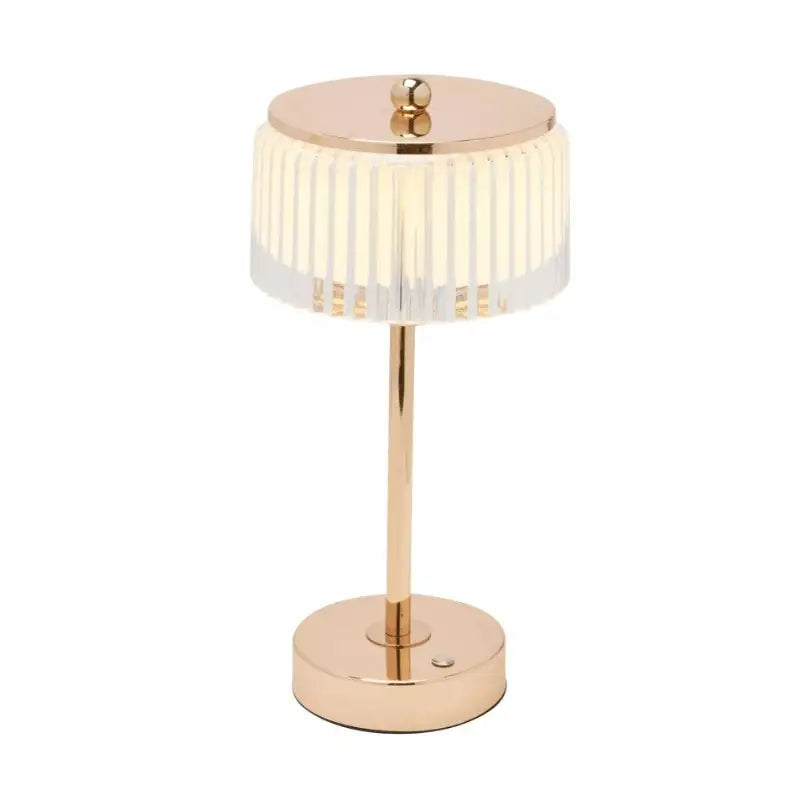 Hestia Crystal USB LED Touch Table Lamp with Gold Base &