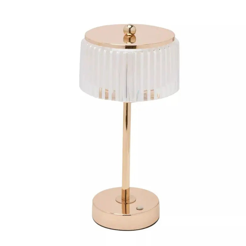Hestia Crystal USB LED Touch Table Lamp with Gold Base &