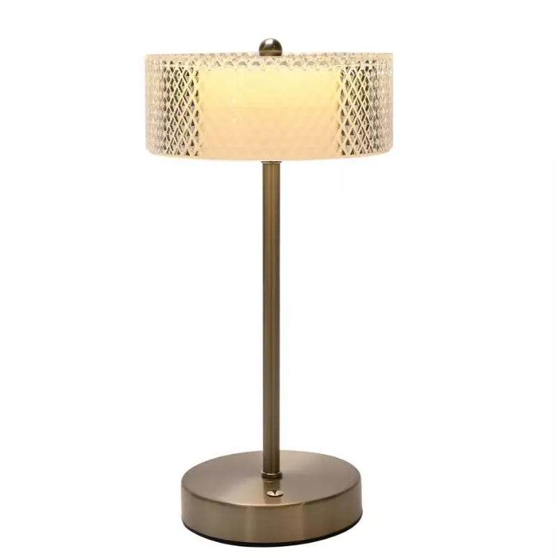Hestia Nickel USB Touch Table Lamp with Crystal Effect