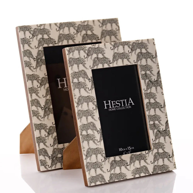 Hestia Resin Jaguar Print Photo Frame 4 X 6 - Picture Frames