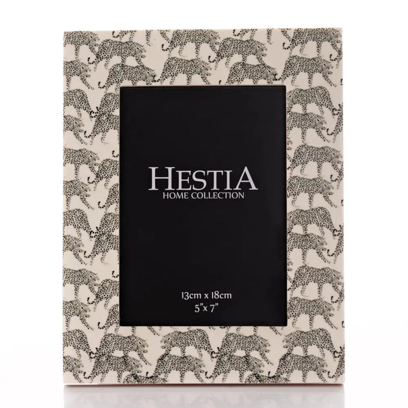 Hestia Resin Jaguar Print Photo Frame 5 X 7 - Picture Frames