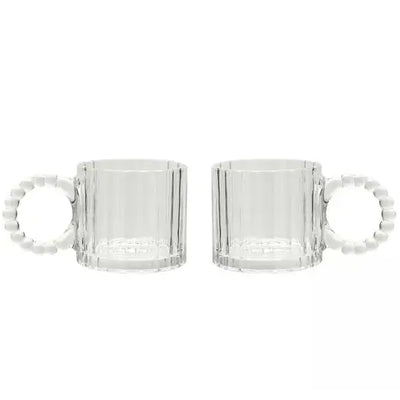 Hestia Set of 2 Clear Cups Bobble Design - Kitchenware >>