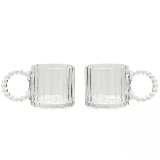 Hestia Set of 2 Clear Cups Bobble Design - Kitchenware >>