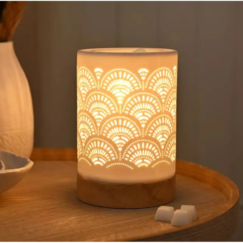 Hestia White Aroma Lamp - Lace - 17 x 11cm - Giftware >>