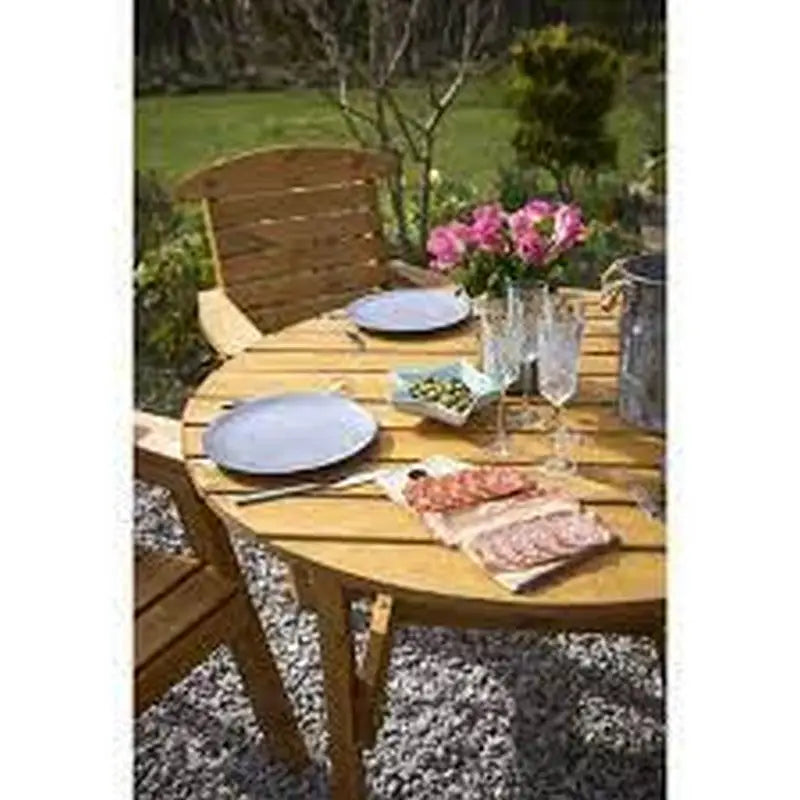 Hetton 4 Seater Wooden Outdoor Dining Set - Round / Oval