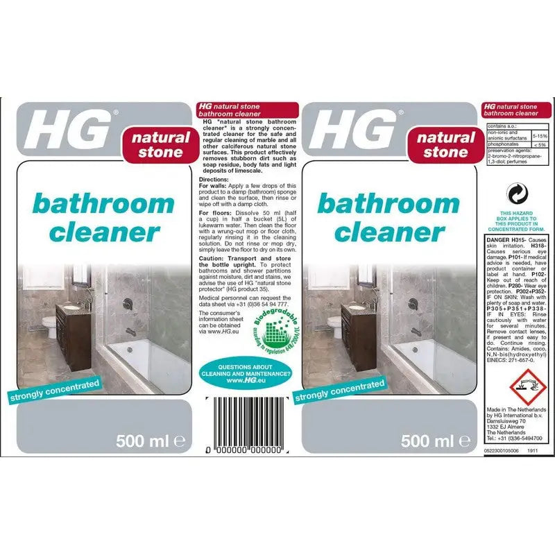 HG Bathroom Cleaner Natural Stone - 500ml - Homeware