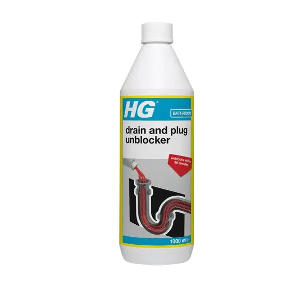 HG Bathroom - Drain and Plug Unblocker 1 Litre - Cleaning