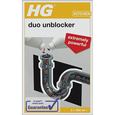 HG Drain Cleaner - Duo Unblocker Formula 1 Litre (2 x 500ml)