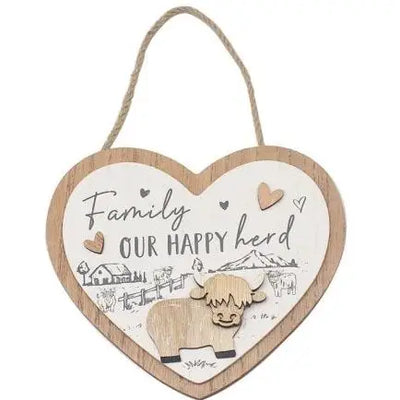 Highland Charm Hanging Heart Family - Giftware >> Other
