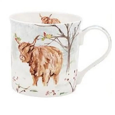 Highland Cow Jennifer Rose Christmas Shape Mug - Seasonal