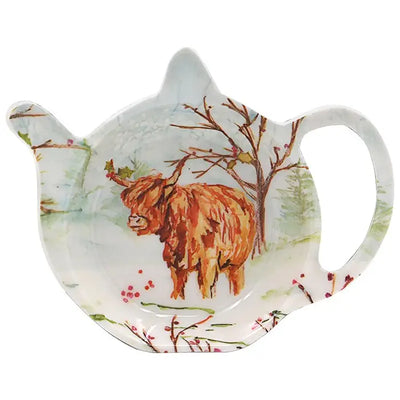 Highland Cow Jennifer Rose Christmas Tea Bag Tidy