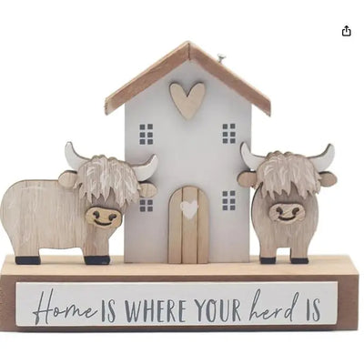 Highland Cow Stand Plaque House Love - Giftware >> Other