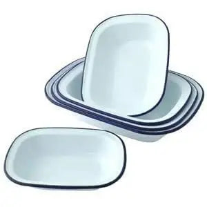 Highlands Enamel Oval Pie Dish Metal - 16/18/20/24/28cm -