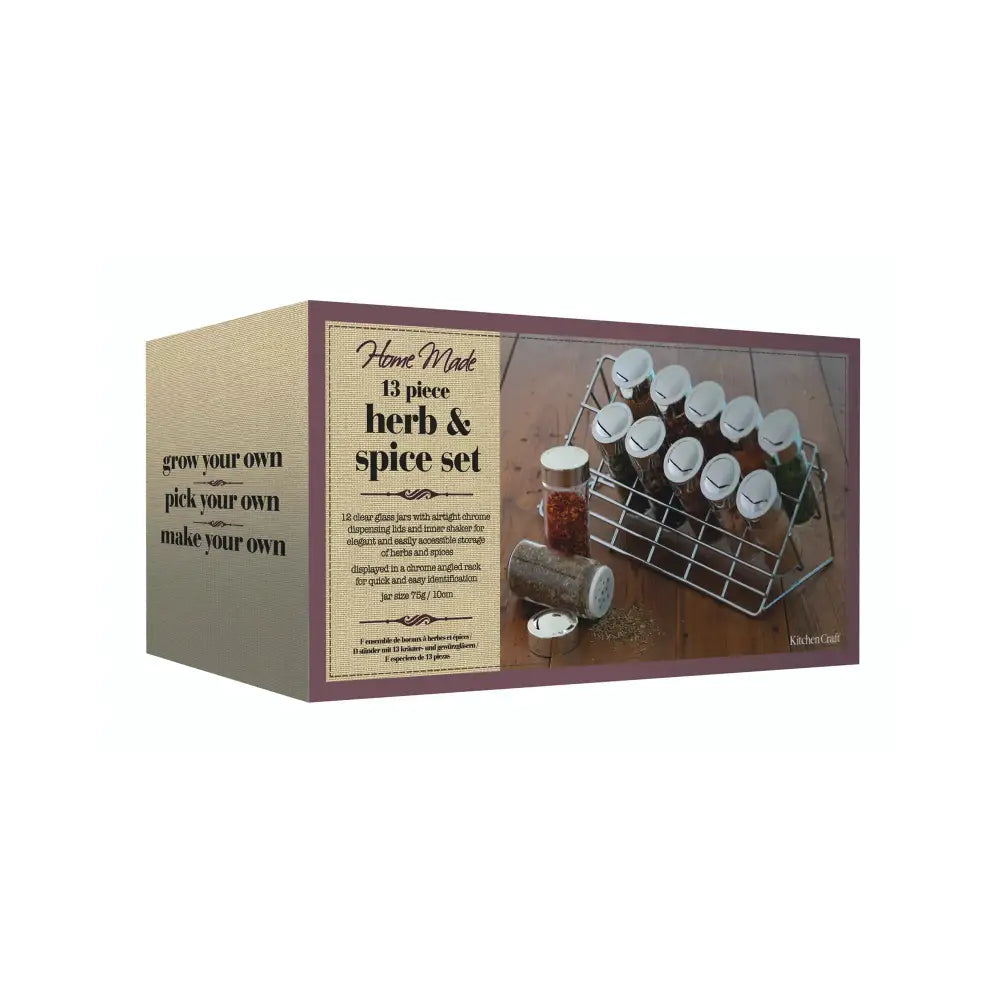 Home Made Chrome Plated Spice Rack Set (12 Jars) -