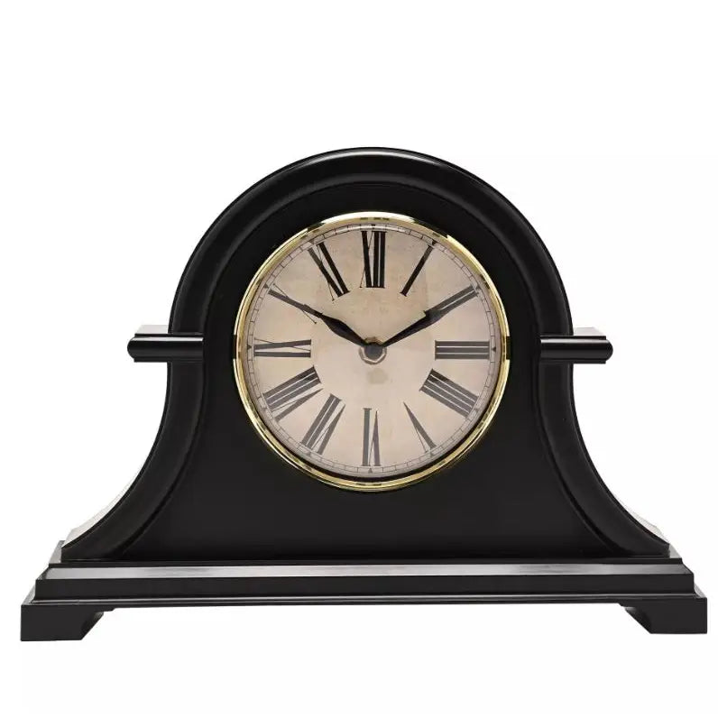 Hometime Broken Arch Mantel Clock - 23 x 32cm - Black
