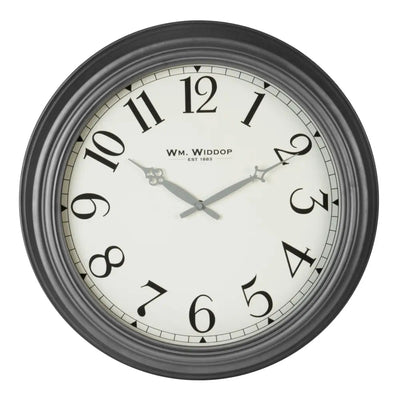 Hometime Grey Metal Wall Clock Arabic Dial 50cm - Wall