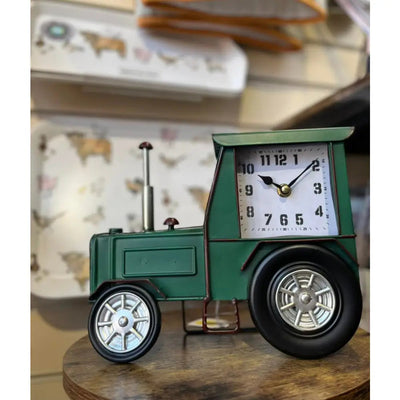 Hometime Mantel Clock - Dark Green Tractor - Desk & Shelf