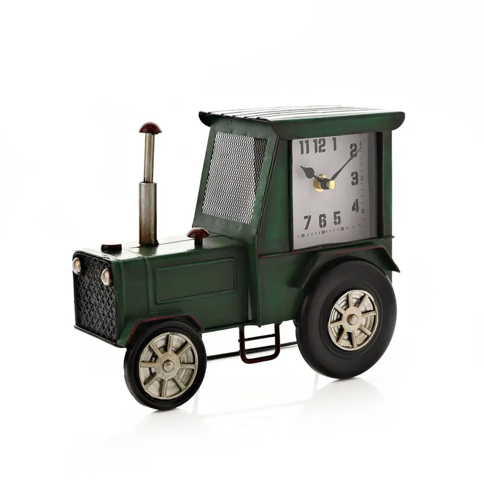 Hometime Mantel Clock - Dark Green Tractor - Desk & Shelf
