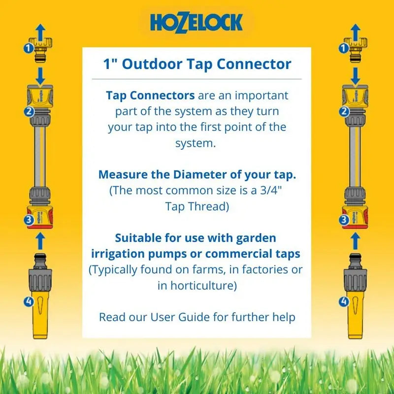 Hozelock 2158 1 Inch Bsp (33.3Mm) Threaded Tap Connector -