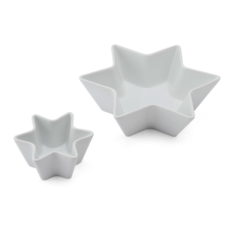 Mikasa Chalk Porcelain Star Bowls, Set of 2, White