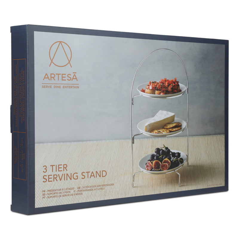 Artesà 3 Tier Afternoon Tea Cake Serving Stand, 29 x 19.5 x 43cm