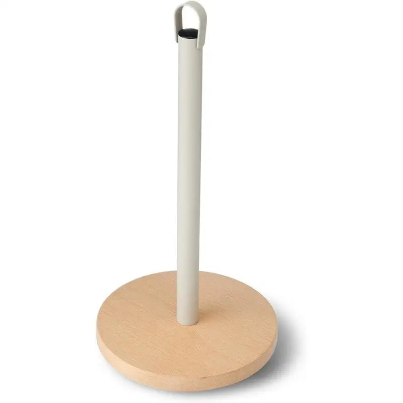 Idilica Metal Kitchen Roll Holder with Beechwood Base