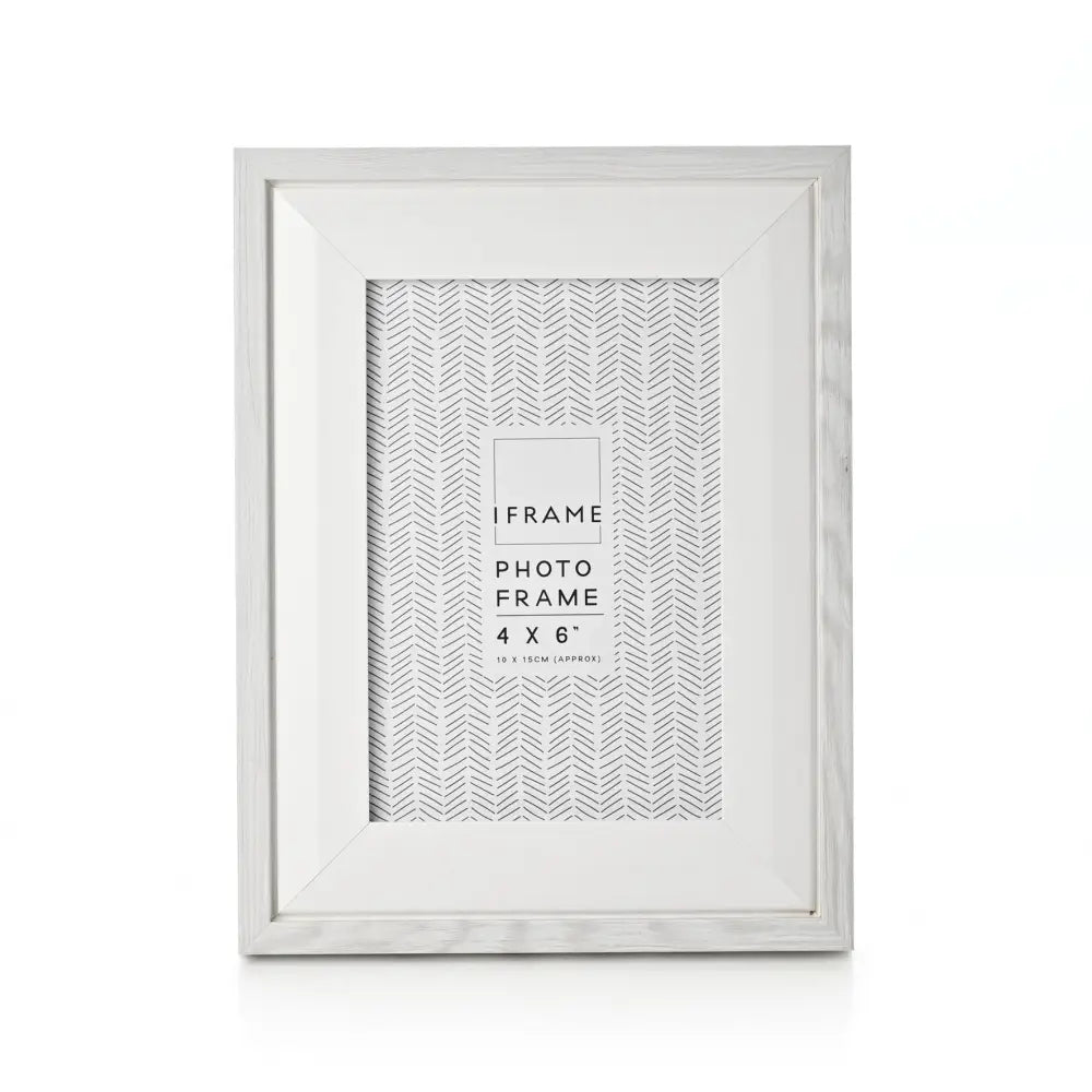 Iframe Grey & White Two Tone Frame 4 X 6 - Picture Frames