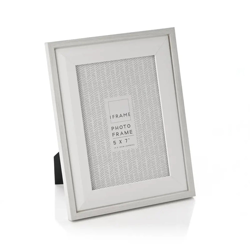 Iframe Grey & White Two Tone Frame 5 X 7 - Picture Frames