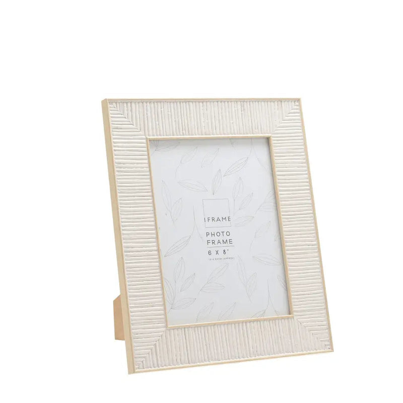 iFrame Rattan Effect Recycled Off White Frame - 4x6 / 5x7 /
