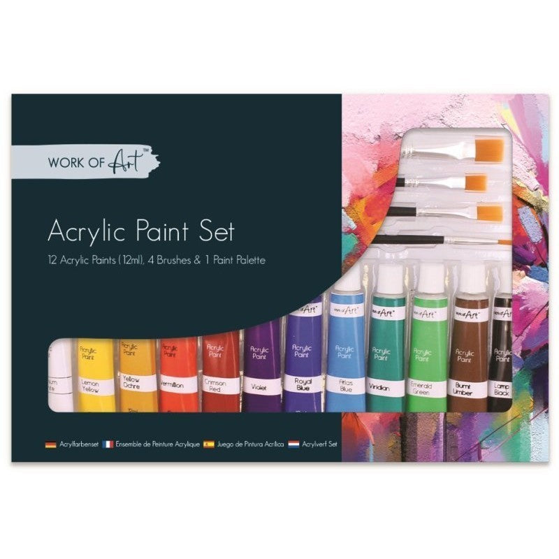 Work Of Art Acrylic Paint Set - 12 Pack