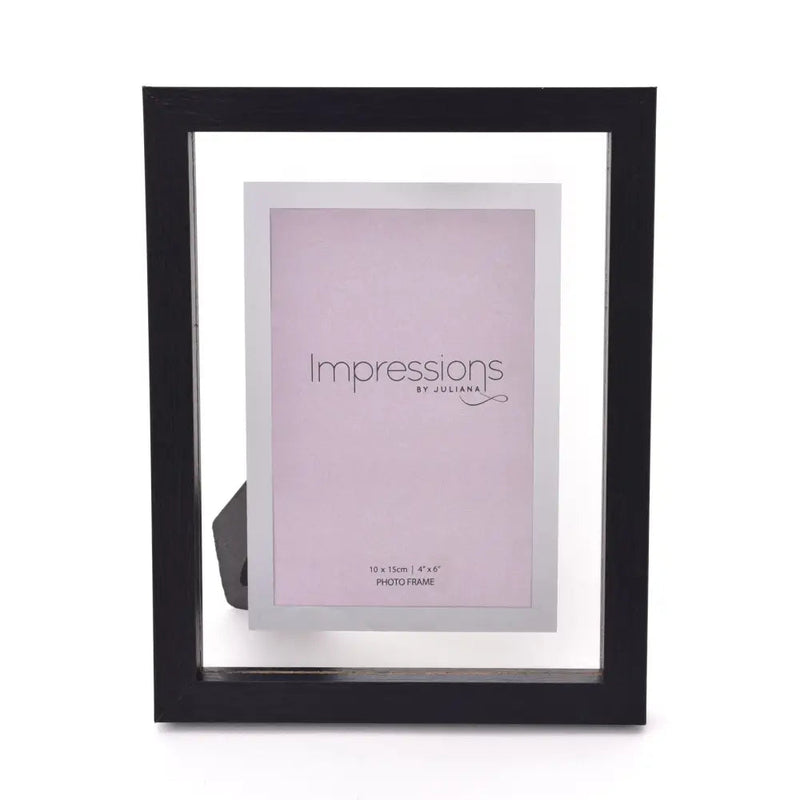 Impressions Black Wooden Frame Perspex Border 4 X 6 -