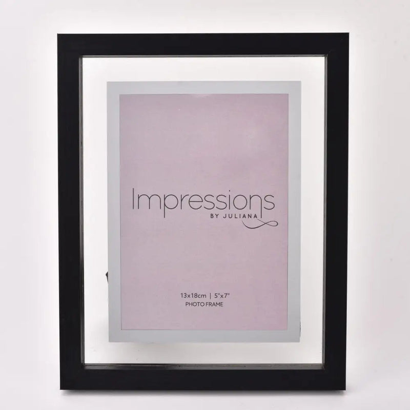 Impressions Black Wooden Frame Perspex Border 5 X 7 -