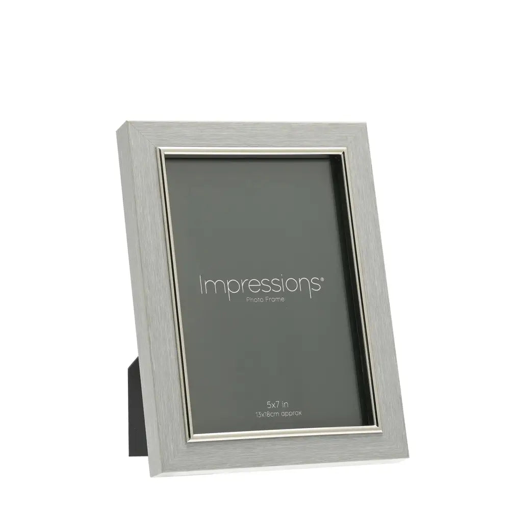 Impressions Grey Faux Wood & Silver Frames - 4x6 / 5x7 / 6x8