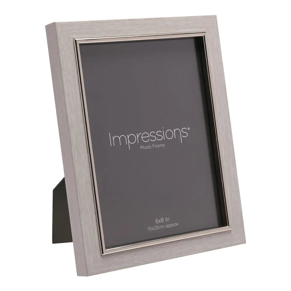 Impressions Grey Faux Wood & Silver Frames - 4x6 / 5x7 / 6x8