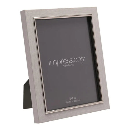 Impressions Grey Faux Wood & Silver Frames - 4x6 / 5x7 / 6x8