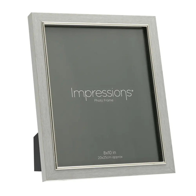 Impressions Grey Faux Wood & Silver Frames - 4x6 / 5x7 / 6x8