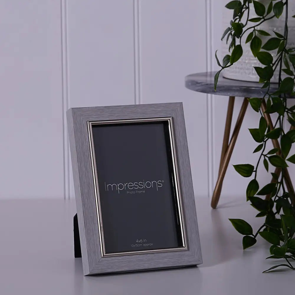 Impressions Grey Faux Wood & Silver Frames - 4x6 / 5x7 / 6x8