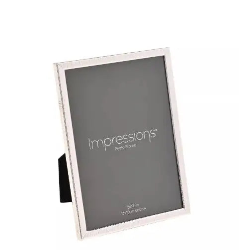 Impressions Silver Plated Thin Edge Crackled Texture Photo