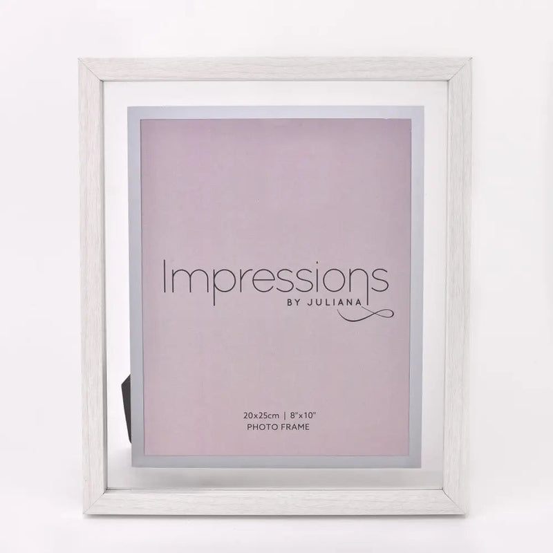 Impressions White Wooden Frame Perspex Border 8 X 10 -