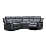 Infinite Full Leather Sofa Range - Charcoal & Taupe Grey