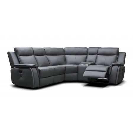 Infinite Full Leather Sofa Range - Charcoal & Taupe Grey