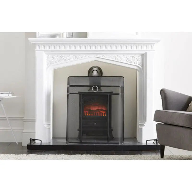 Inglenook Fire 105 Black Fire Guard With Chrome Ring Handle