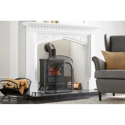Inglenook Fire 53 Fireguard Black With Silver Handle