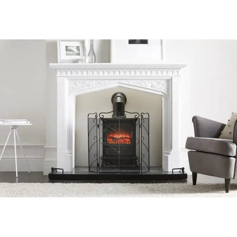 Inglenook Fire 71 Fireplace Screen All Black Finish -
