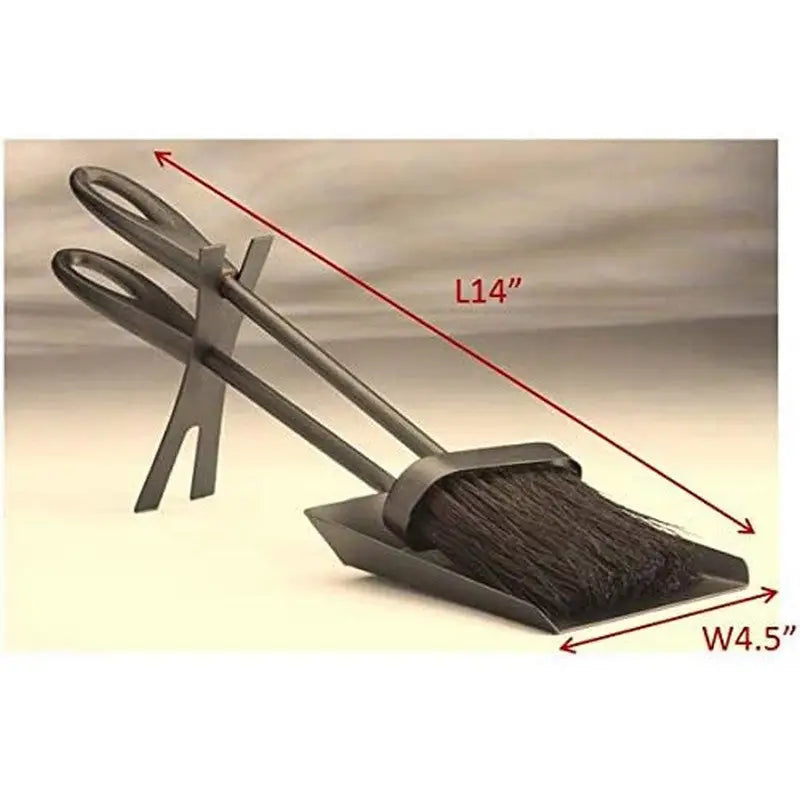 Inglenook Fire 82 Brush And Shovel Set - Black - Fireside