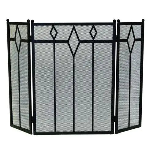 Inglenook Fire 92 Fireplace Screen All Black Finish -
